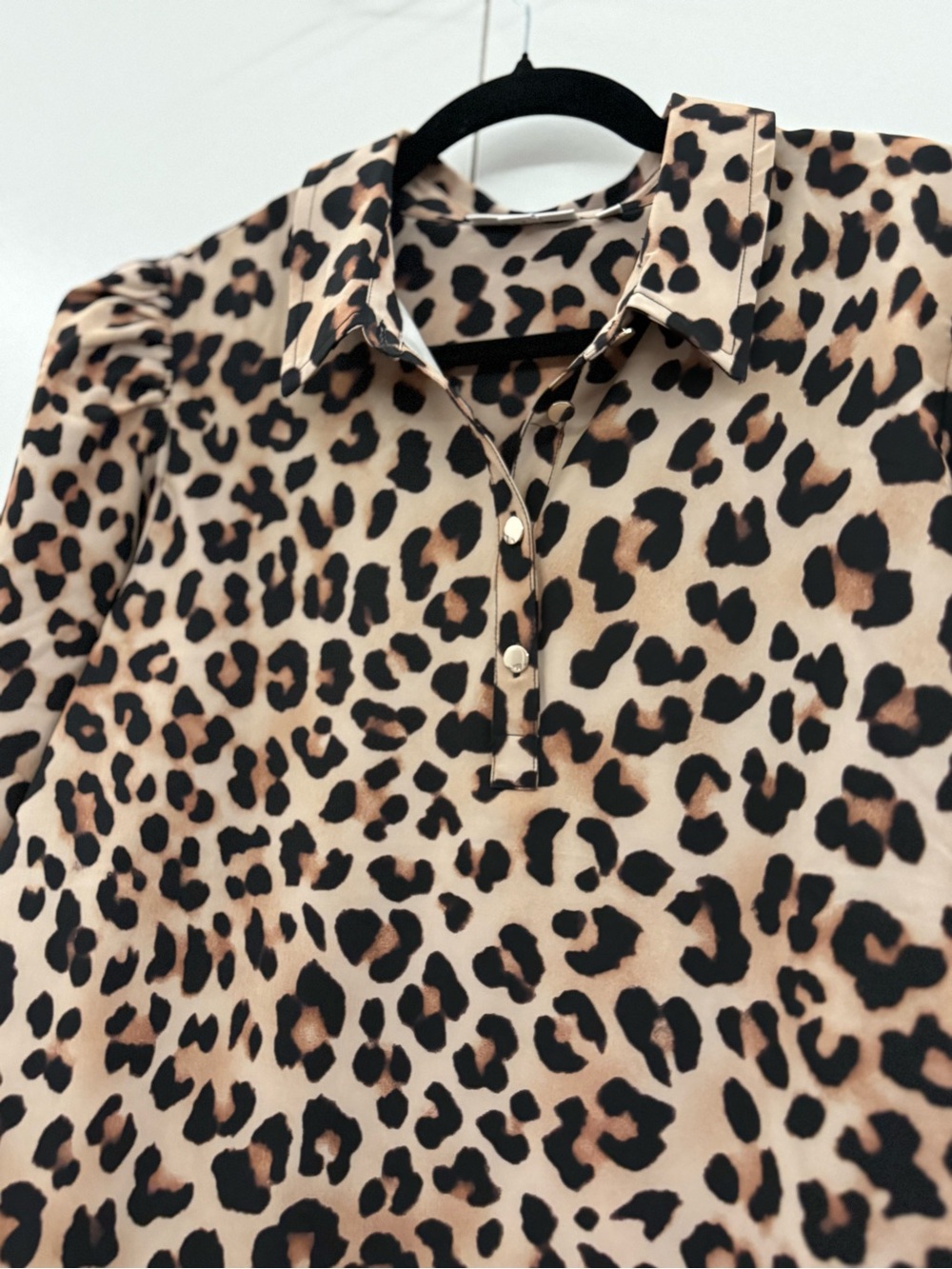 Chico's Leopard Print Button-Down Blouse - Picture 6 of 6